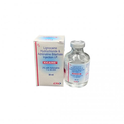 Xicaine Lignocaine HCL 2% Injection with Adrenaline 1:80000 30mL Vial