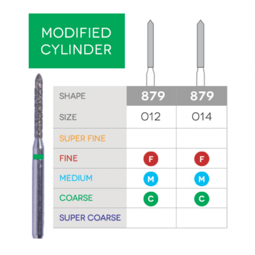 Sabur Bevel Cylinder Diamond 879-012M 10/Pk