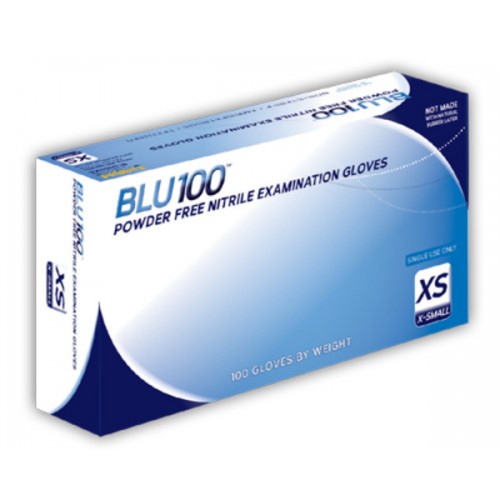 Nitrile Exam Gloves - BLU100 (Case of 10 Boxes)