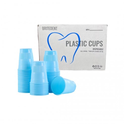 BRITEDENT Plastic Drinking Cups 5oz Blue 1000/Bx