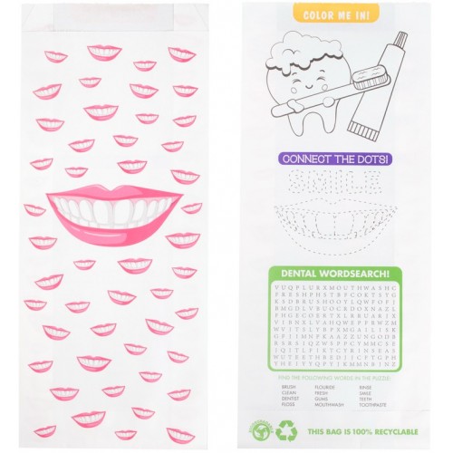 Full Color Pharmacy Bags-Lip/Smiles Design (100 bags  per pack)