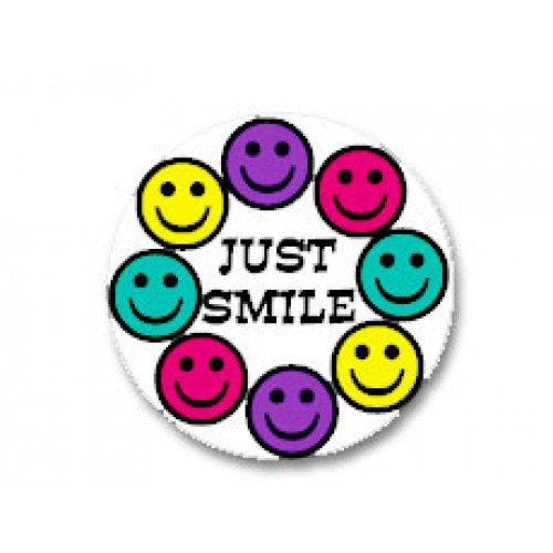 Just Smile Stickers (100 per roll)