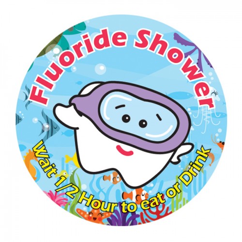 Fluoride Shower Stickers - 100/roll