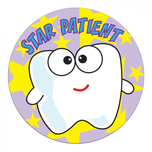 Star Patient Tooth Stickers - 100/roll