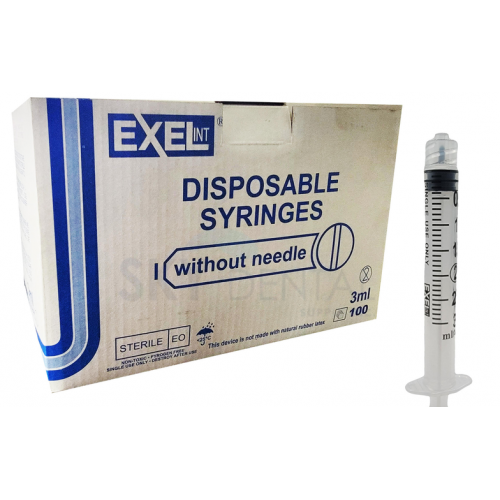 Syringe Luer Lock with Cap "Sterile" Without Needles - 3ml, 100/box