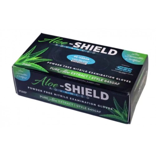 Aloe-SHIELD Advanced: Low Dermatitis Certified Aloe Extract, Green Nitrile Gloves, 200 per box