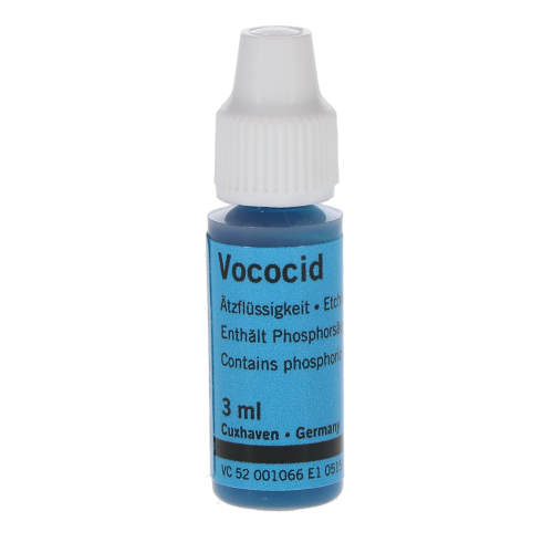 Vococid Etching Liquid, 36.1% Phosphoric Acid, 3 ml/Bt, Blue, 2/Pk, 1066