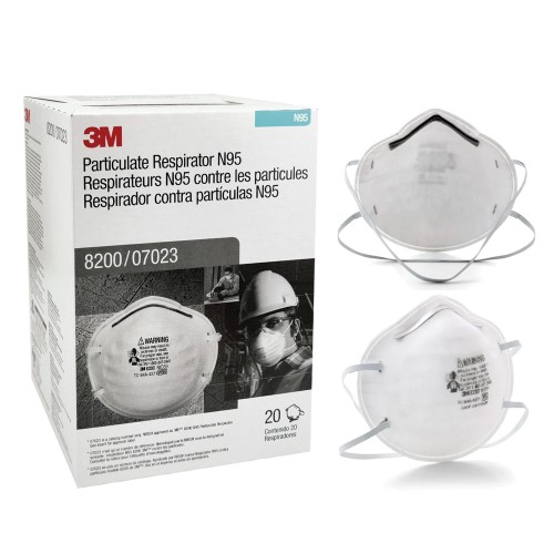 3M Particulate Respirator 8200, N95, 20/Box