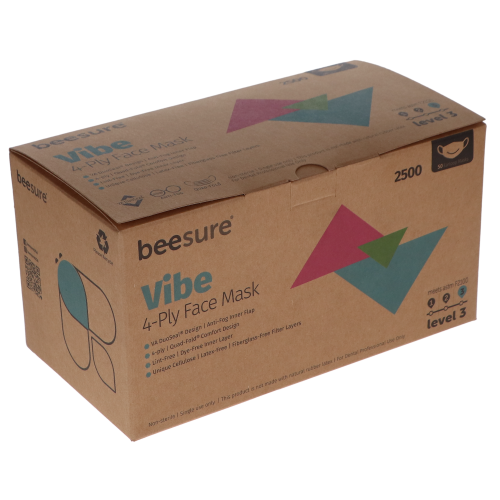 Vibe Face Masks, ASTM Level 3, Blue, 50/Bx, BE2520