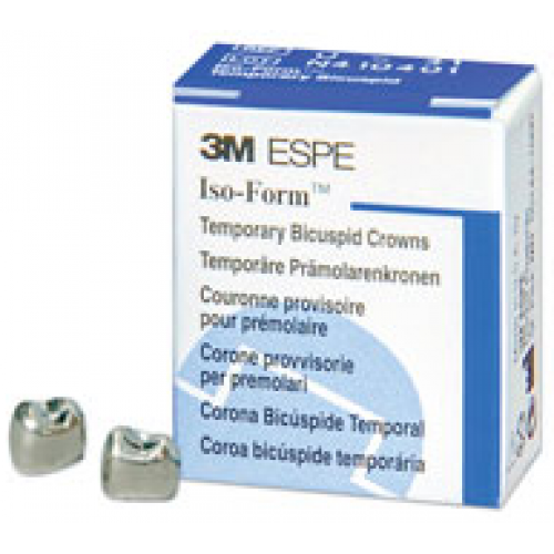 Iso-Form Preformed Tin-Silver Crowns, Adult, Second Bicuspid, 5/Pk