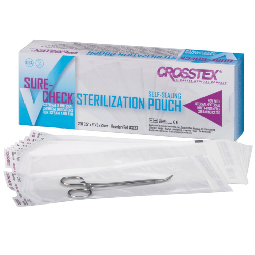 Sure-Check Sterilization Pouches, 10.5" x 17", 100/bx