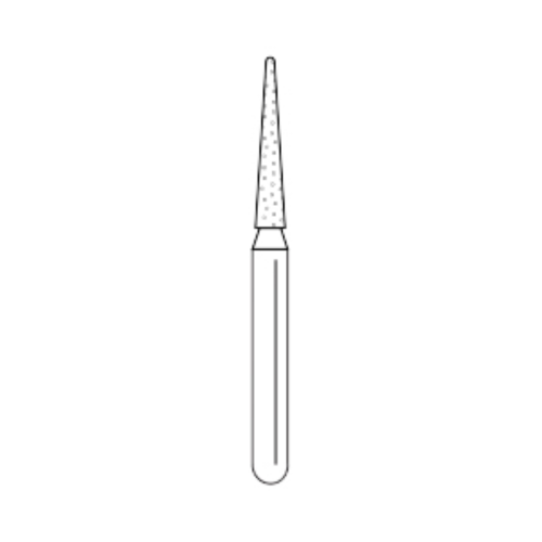 Solo Diamond Single Use Burs, FG, Tapered Fissure, # 3314.8, 1.4 mm, Extra Fine, Yellow, 25/Pk, 134014EF