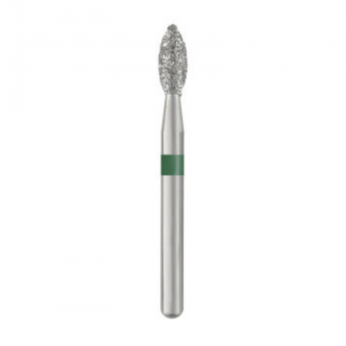 Piranha Diamond Burs, FG, Pointed Football, # 368-021, 2.1 mm, Coarse, Green, 25/Pk, 368-021C